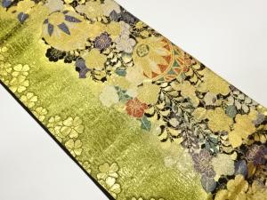 鞠に辻が花・桜模様織出し袋帯